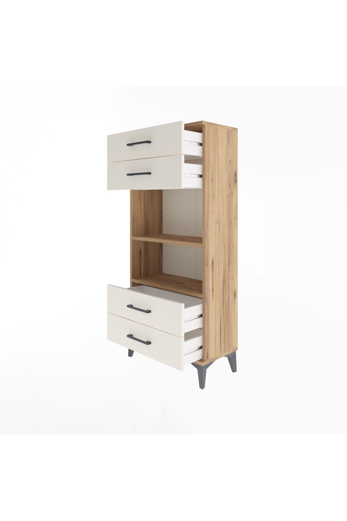 Arges Dolap 2 Raflı 4 Çekmeceli 60x30x134 - S17M055V7A