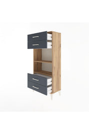 Arges Dolap 2 Raflı 4 Çekmeceli 60x30x134 - S17M055V8A