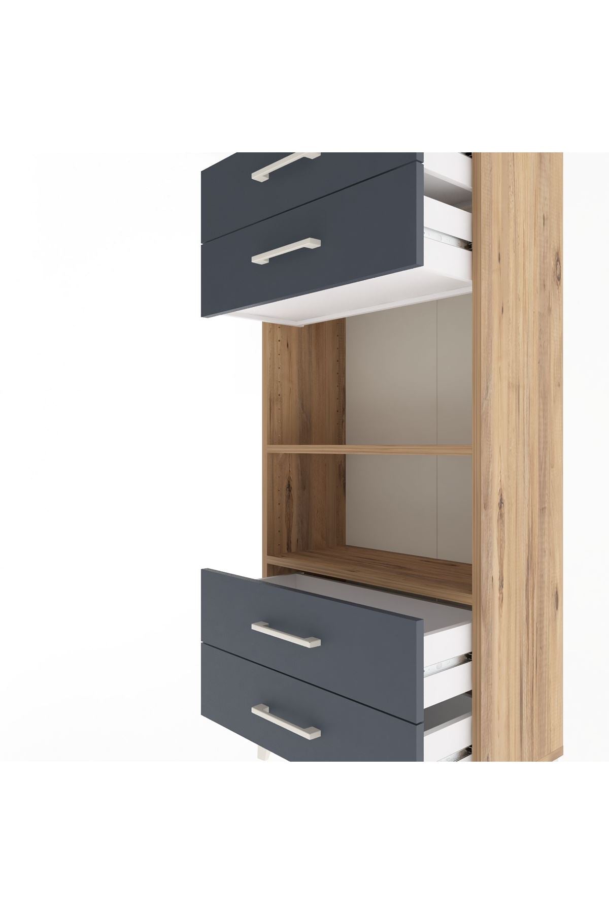 Arges Dolap 2 Raflı 4 Çekmeceli 60x30x134 - S17M055V8A