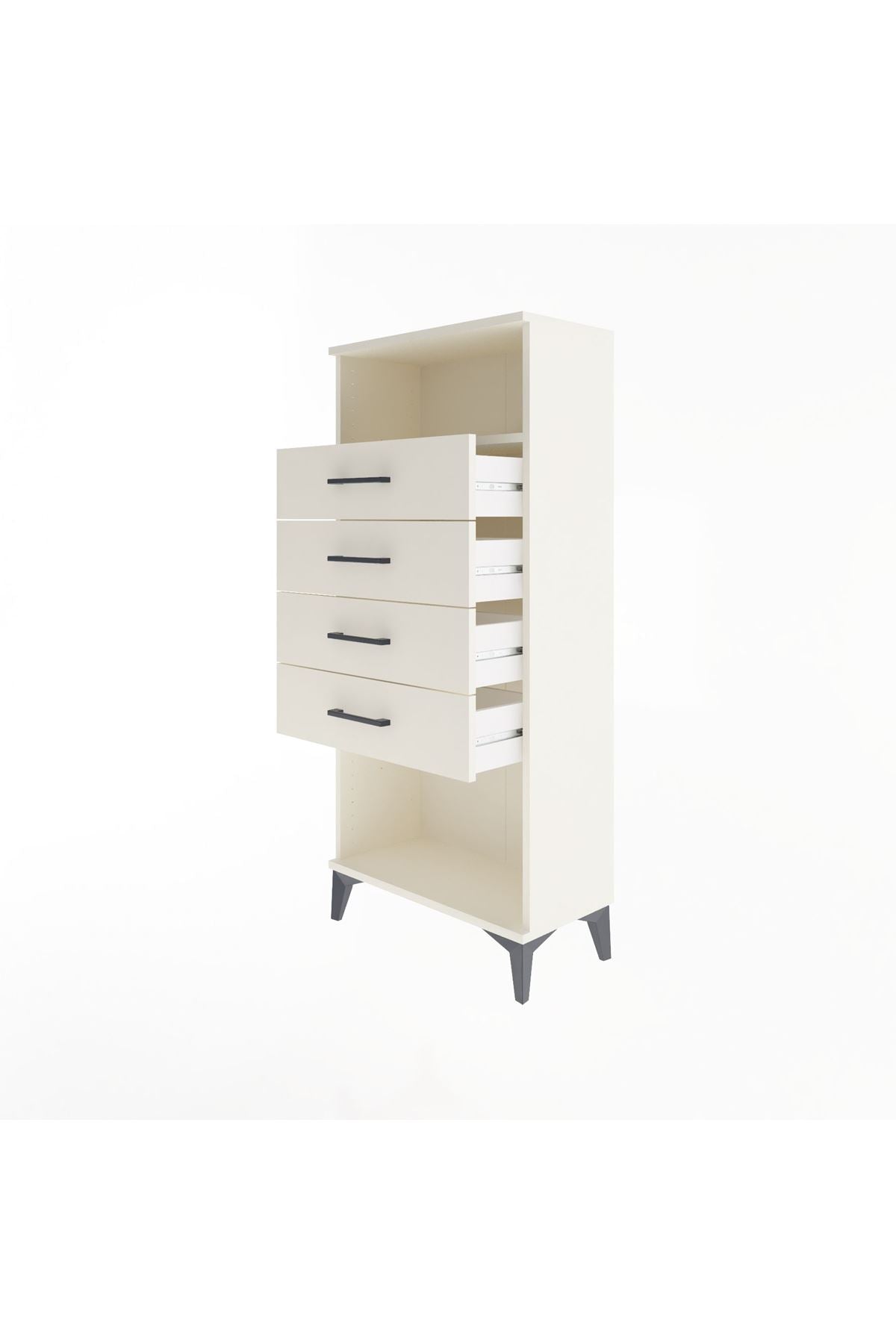 Arges Dolap Tek Raflı 4 Çekmeceli 60x30x134 - S17M056V1A
