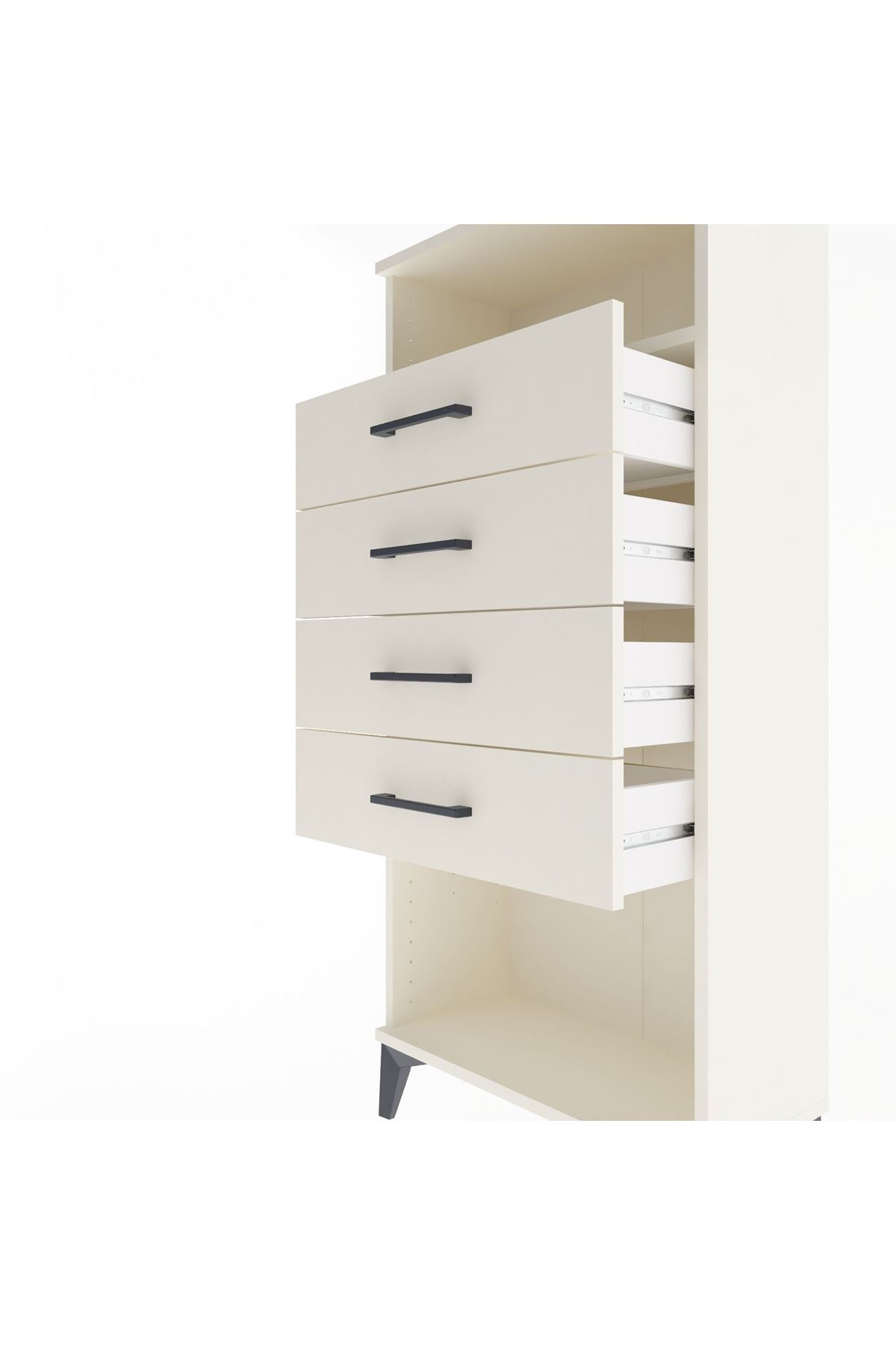 Arges Dolap Tek Raflı 4 Çekmeceli 60x30x134 - S17M056V1A