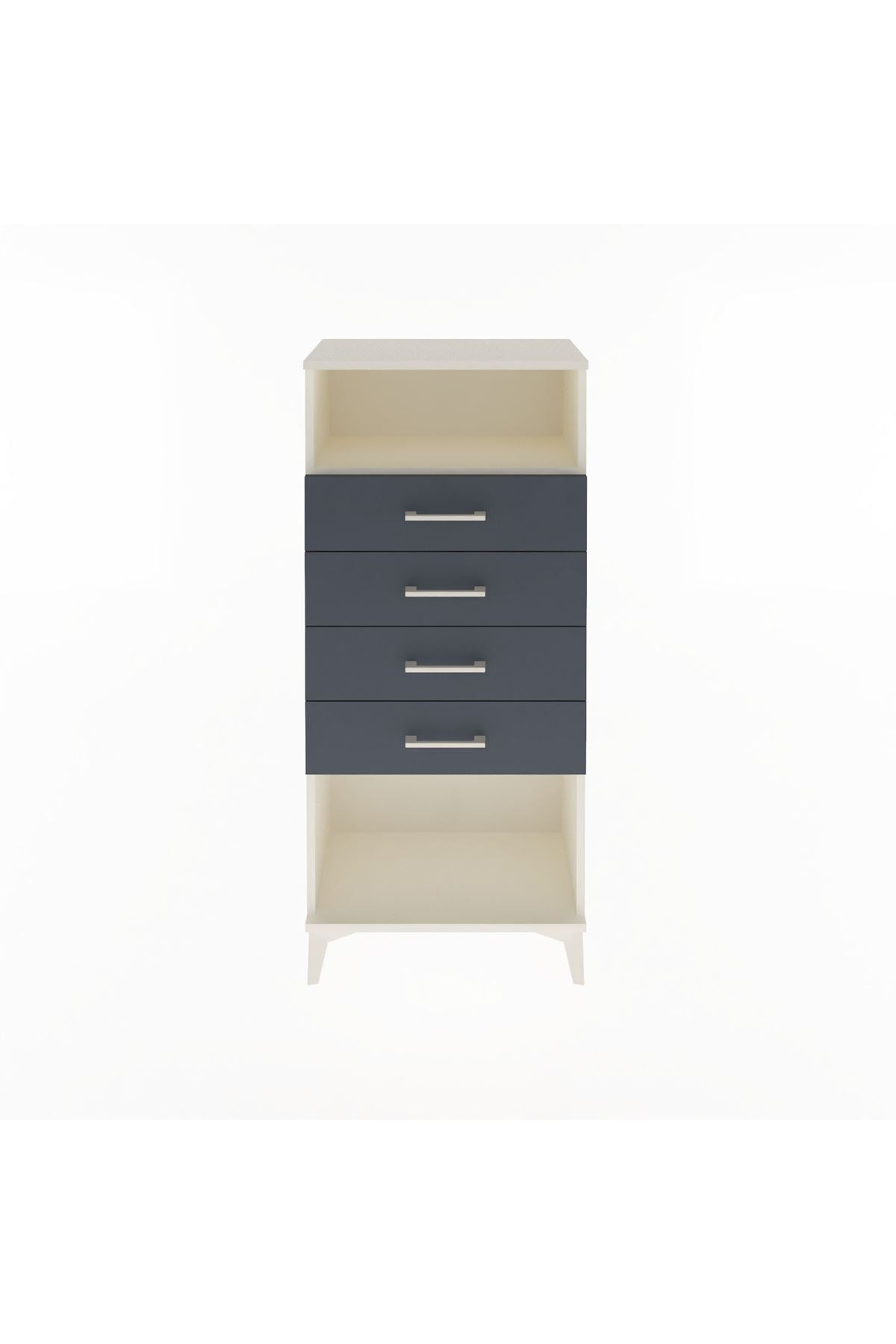 Arges Dolap Tek Raflı 4 Çekmeceli 60x30x134 - S17M056V2A