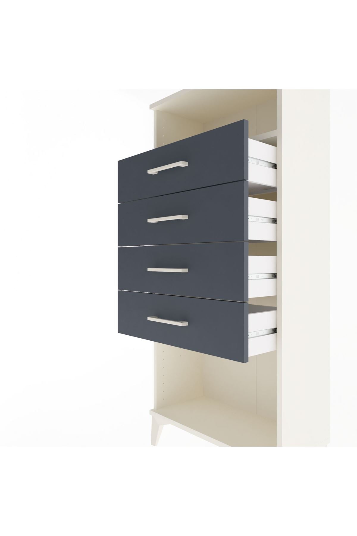 Arges Dolap Tek Raflı 4 Çekmeceli 60x30x134 - S17M056V2A