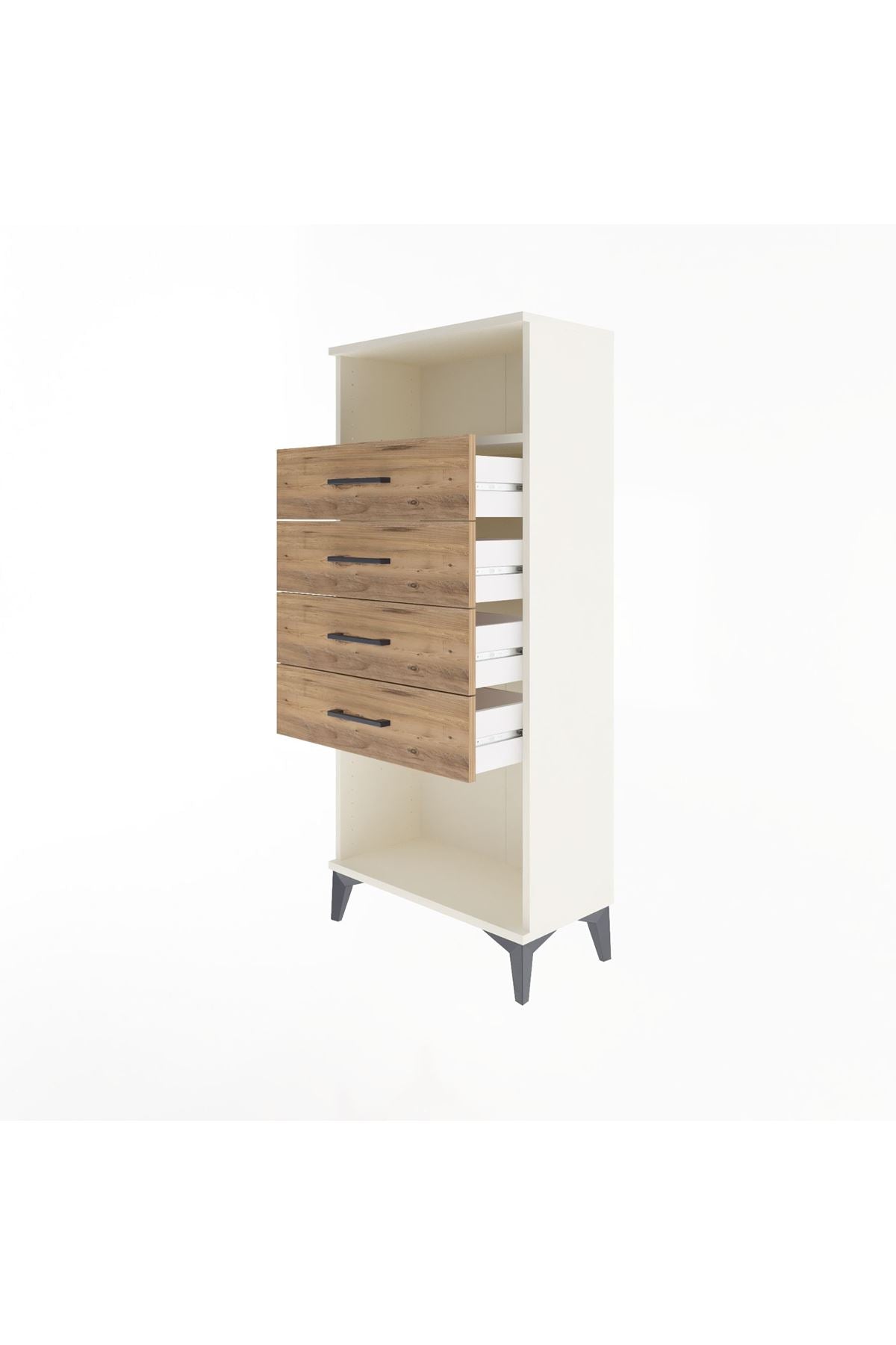 Arges Dolap Tek Raflı 4 Çekmeceli 60x30x134 - S17M056V3A