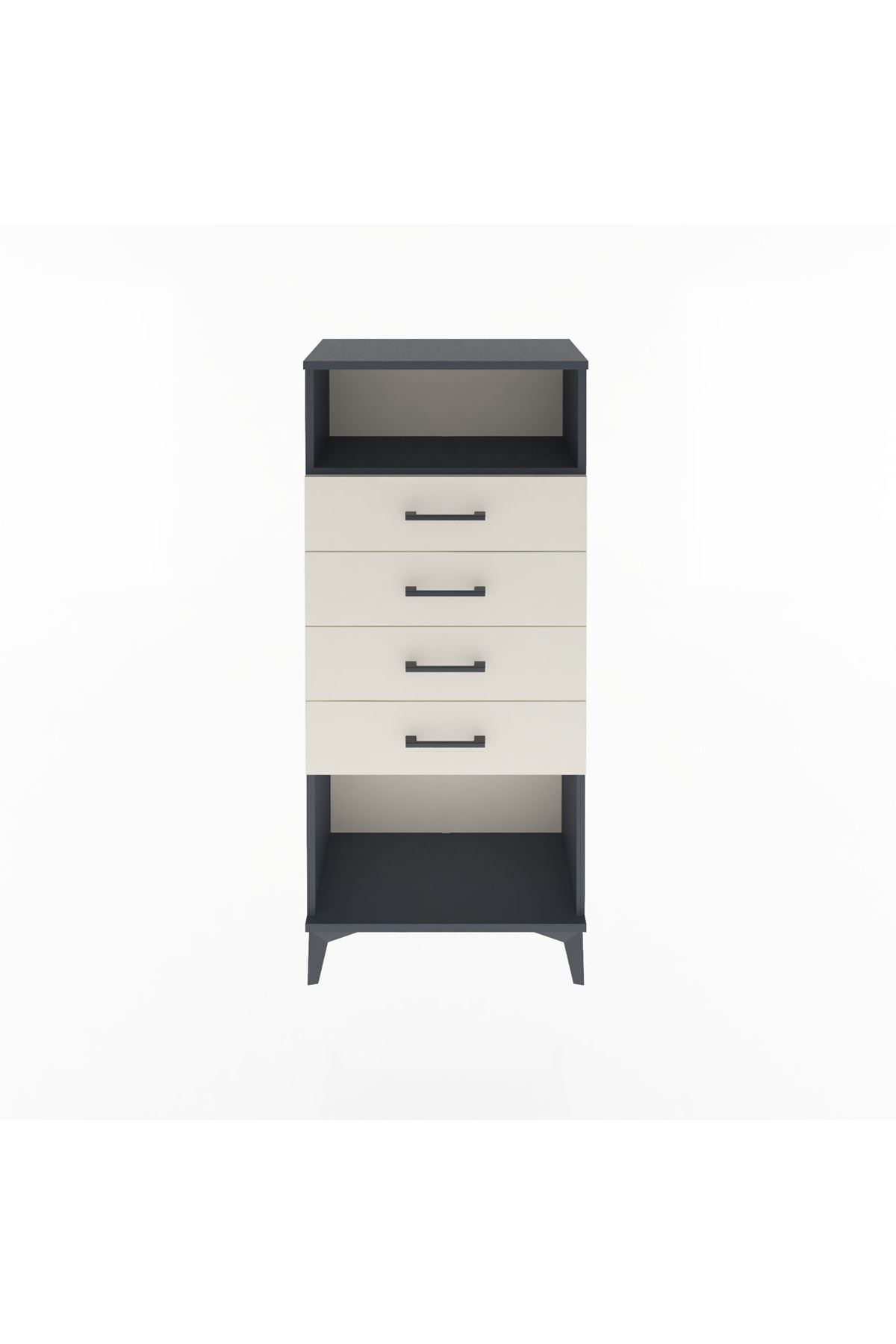 Arges Dolap Tek Raflı 4 Çekmeceli 60x30x134 - S17M056V4A