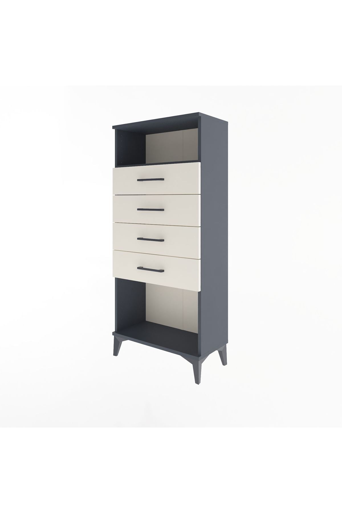 Arges Dolap Tek Raflı 4 Çekmeceli 60x30x134 - S17M056V4A