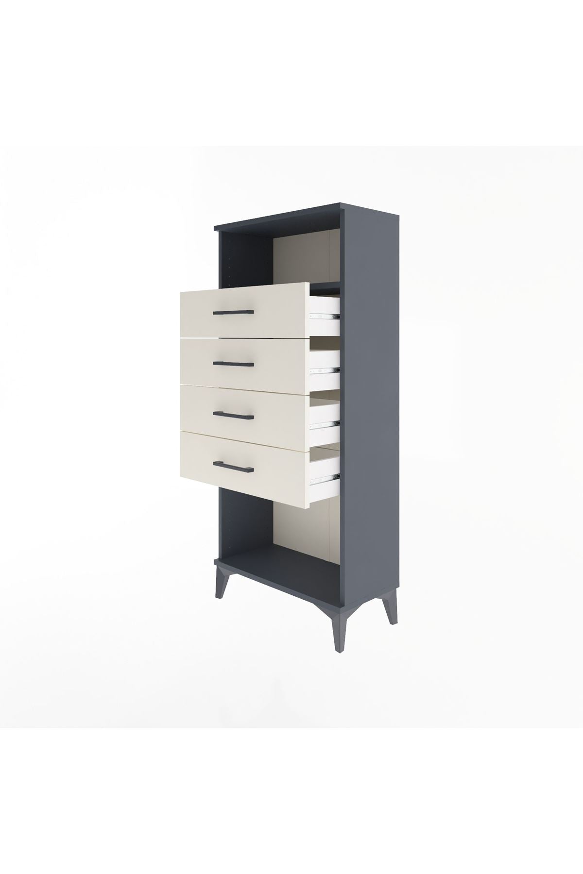 Arges Dolap Tek Raflı 4 Çekmeceli 60x30x134 - S17M056V4A