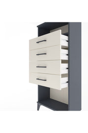Arges Dolap Tek Raflı 4 Çekmeceli 60x30x134 - S17M056V4A