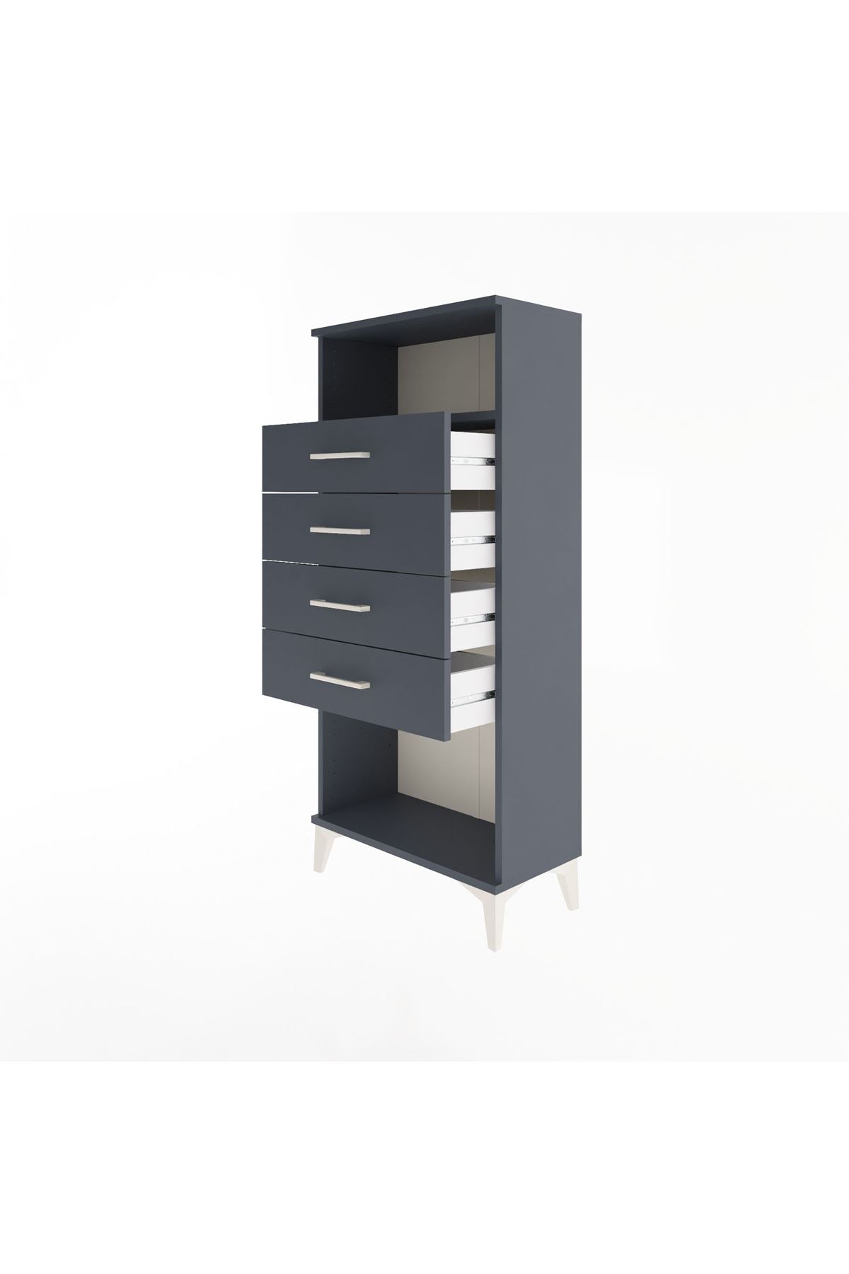 Arges Dolap Tek Raflı 4 Çekmeceli 60x30x134 - S17M056V5A