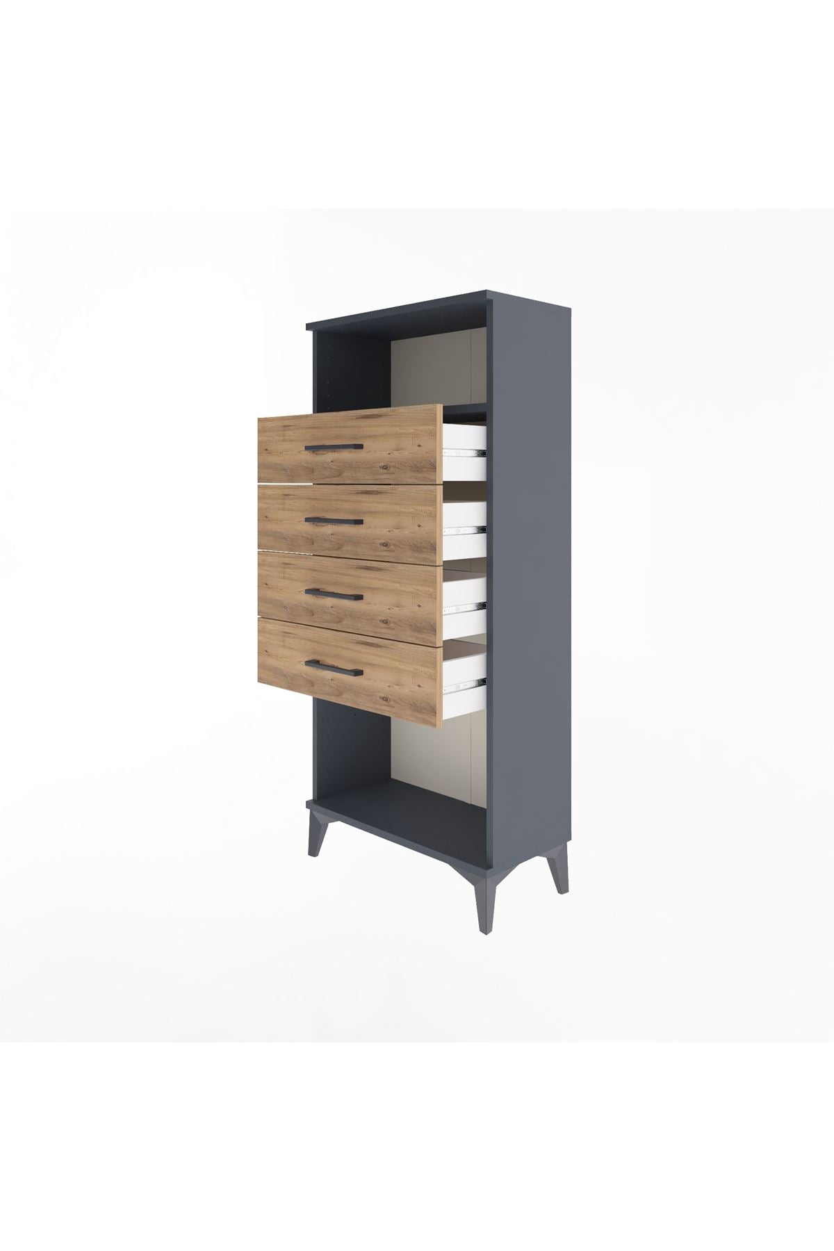 Arges Dolap Tek Raflı 4 Çekmeceli 60x30x134 - S17M056V6A