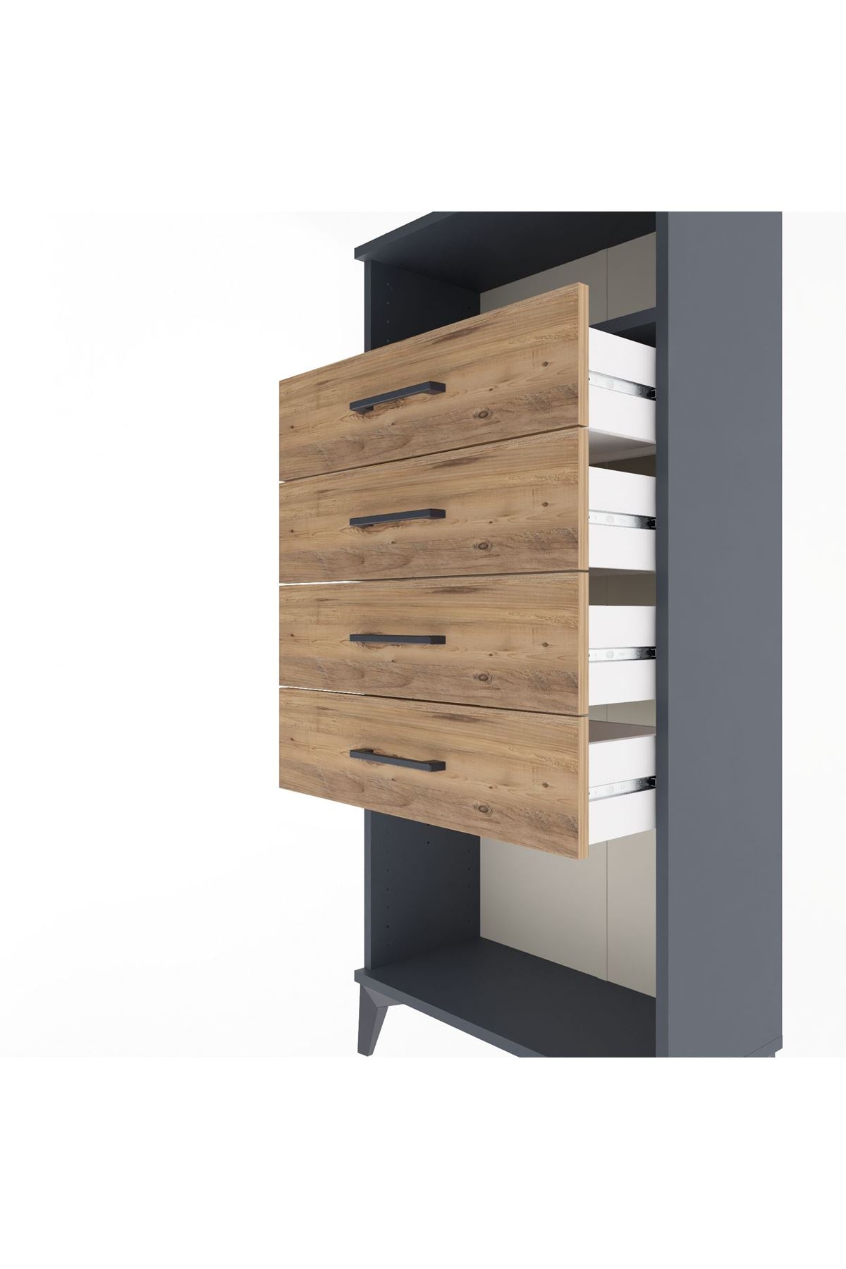 Arges Dolap Tek Raflı 4 Çekmeceli 60x30x134 - S17M056V6A