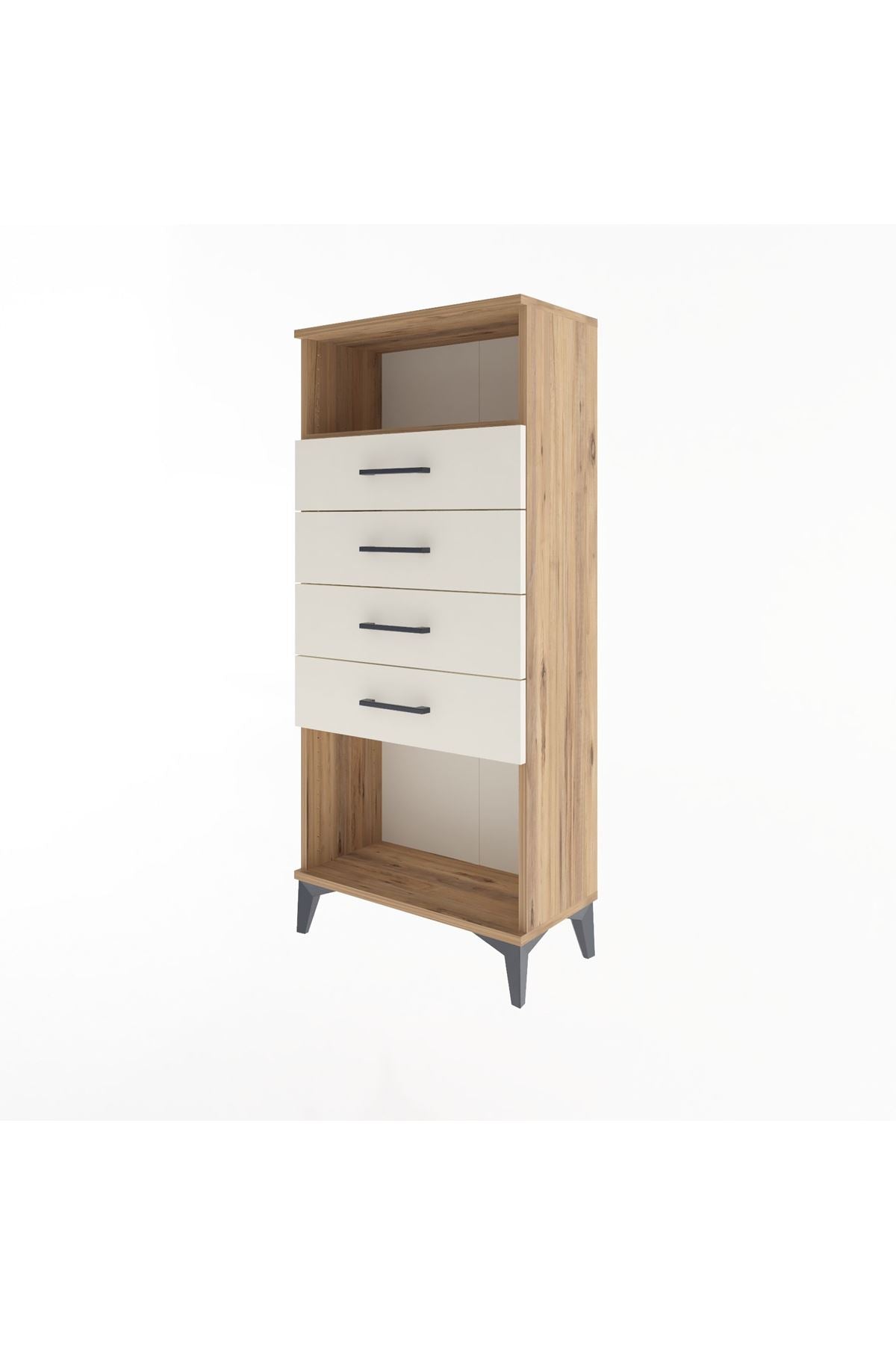 Arges Dolap Tek Raflı 4 Çekmeceli 60x30x134 - S17M056V7A