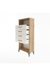 Arges Dolap Tek Raflı 4 Çekmeceli 60x30x134 - S17M056V7A