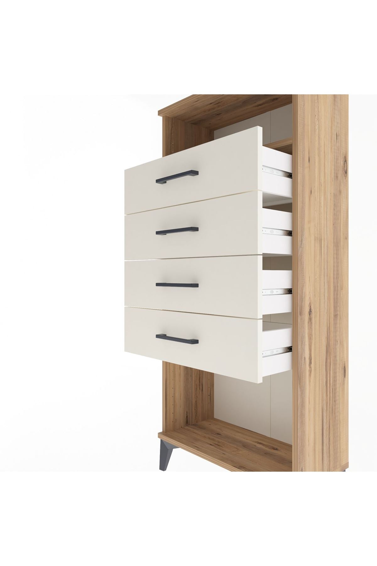 Arges Dolap Tek Raflı 4 Çekmeceli 60x30x134 - S17M056V7A