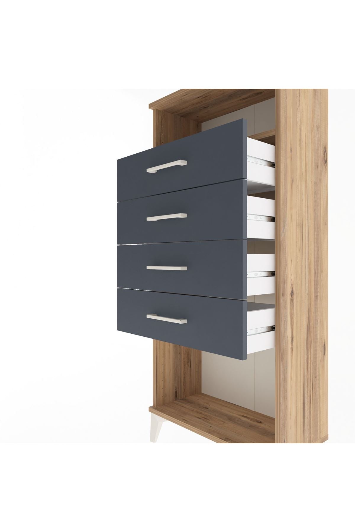 Arges Dolap Tek Raflı 4 Çekmeceli 60x30x134 - S17M056V8A