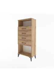 Arges Dolap Tek Raflı 4 Çekmeceli 60x30x134 - S17M056V9A
