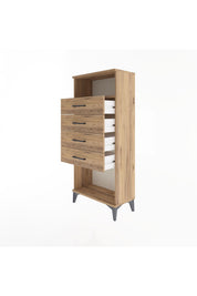 Arges Dolap Tek Raflı 4 Çekmeceli 60x30x134 - S17M056V9A