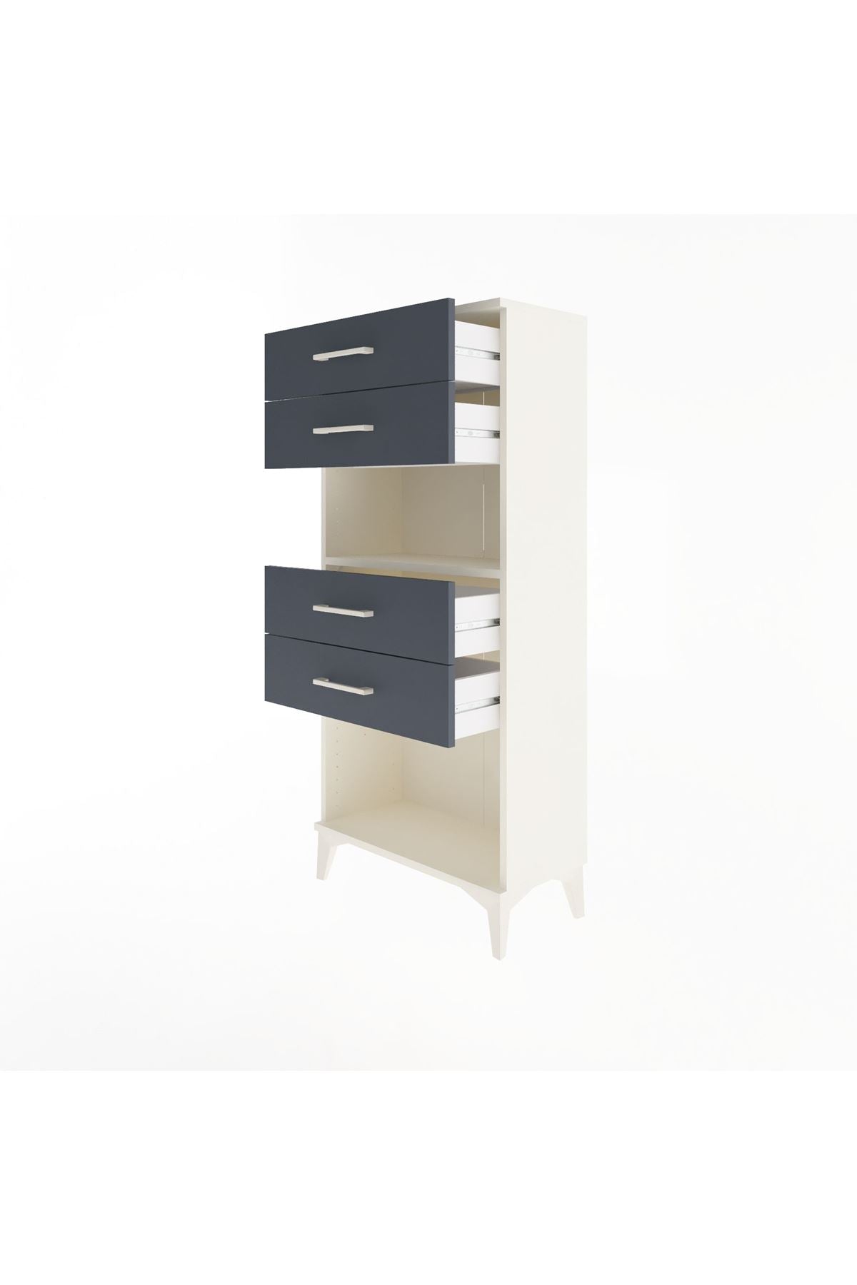 Arges Dolap Tek Raflı 4 Çekmeceli 60x30x134 - S17M057V2A