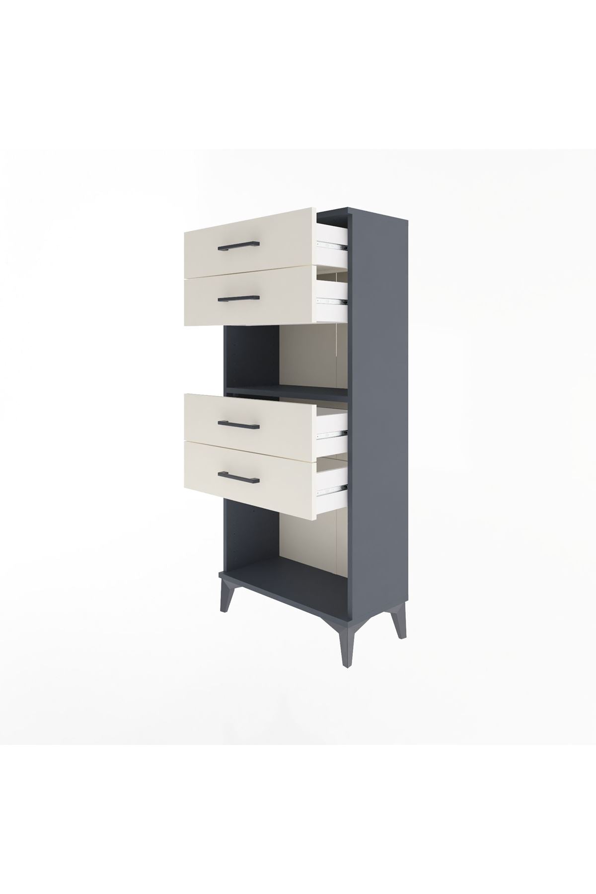 Arges Dolap Tek Raflı 4 Çekmeceli 60x30x134 - S17M057V4A