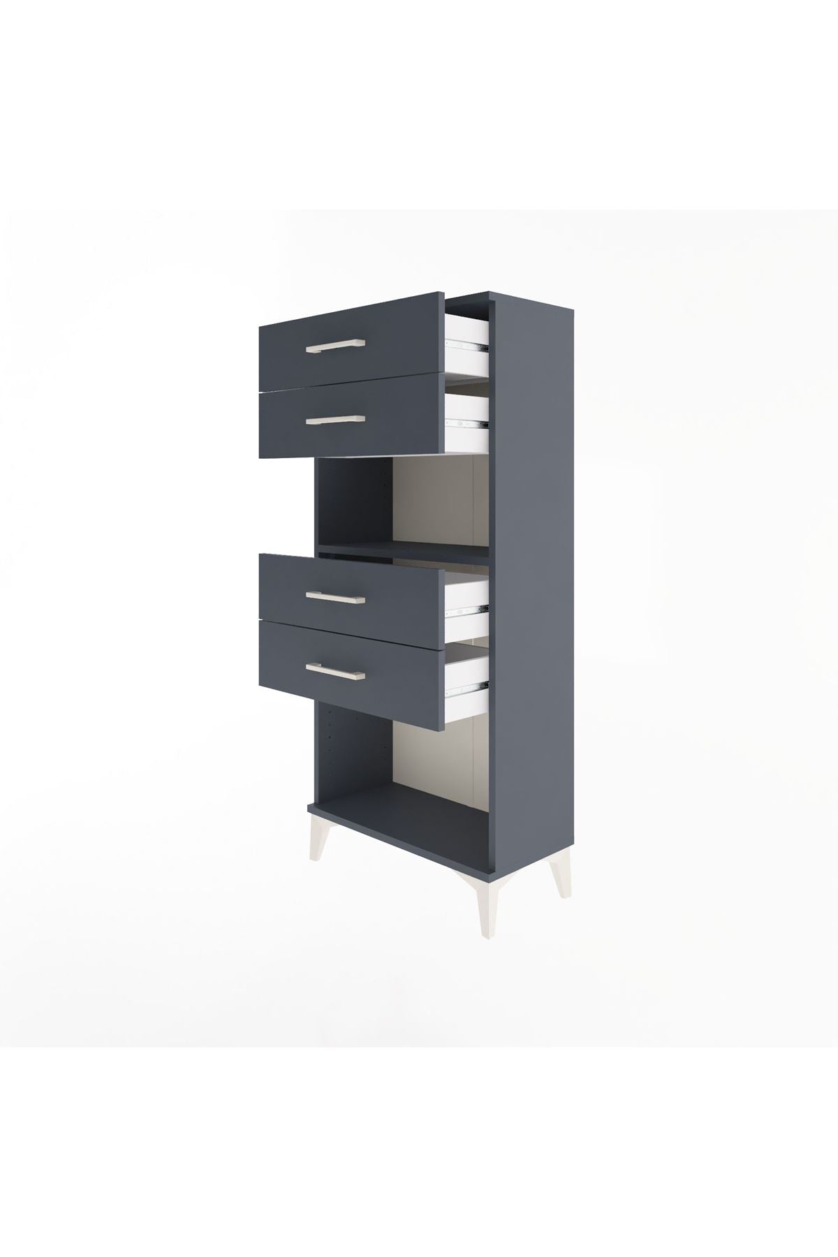 Arges Dolap Tek Raflı 4 Çekmeceli 60x30x134 - S17M057V5A
