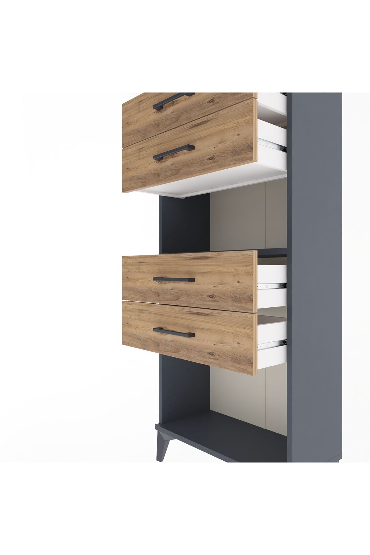 Arges Dolap Tek Raflı 4 Çekmeceli 60x30x134 - S17M057V6A