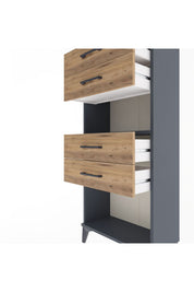 Arges Dolap Tek Raflı 4 Çekmeceli 60x30x134 - S17M057V6A