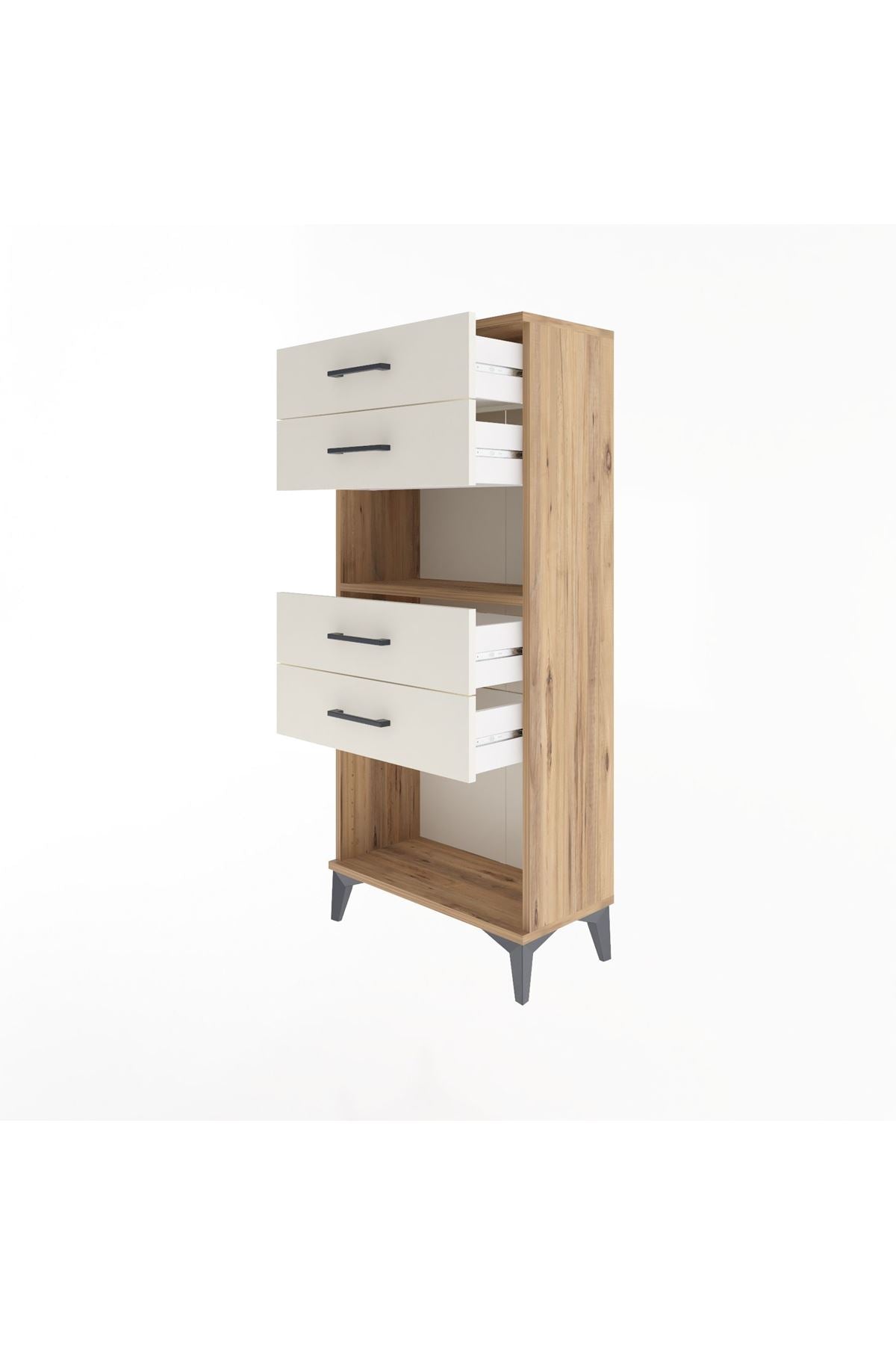 Arges Dolap Tek Raflı 4 Çekmeceli 60x30x134 - S17M057V7A