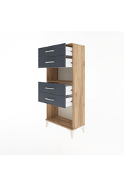 Arges Dolap Tek Raflı 4 Çekmeceli 60x30x134 - S17M057V8A