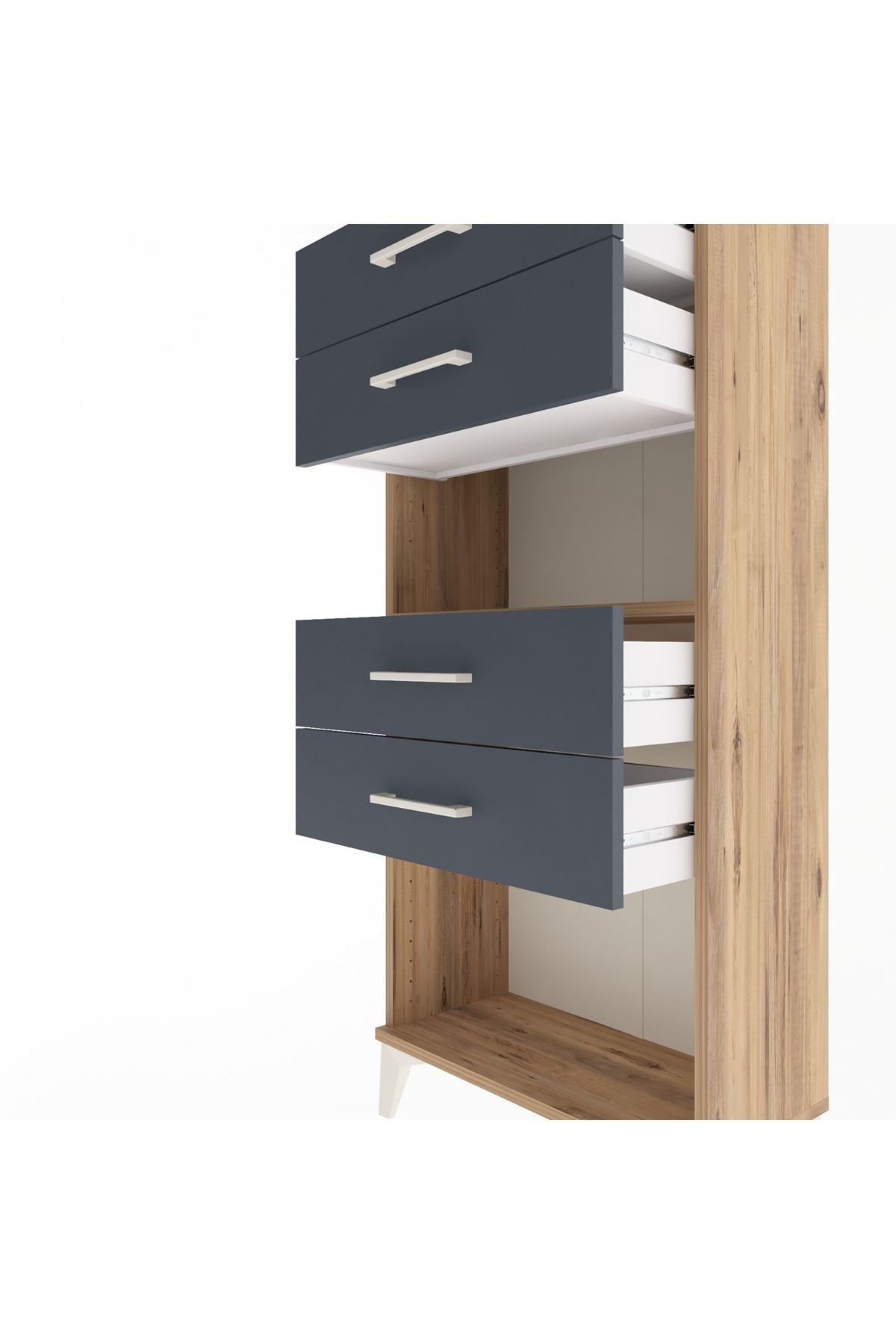 Arges Dolap Tek Raflı 4 Çekmeceli 60x30x134 - S17M057V8A
