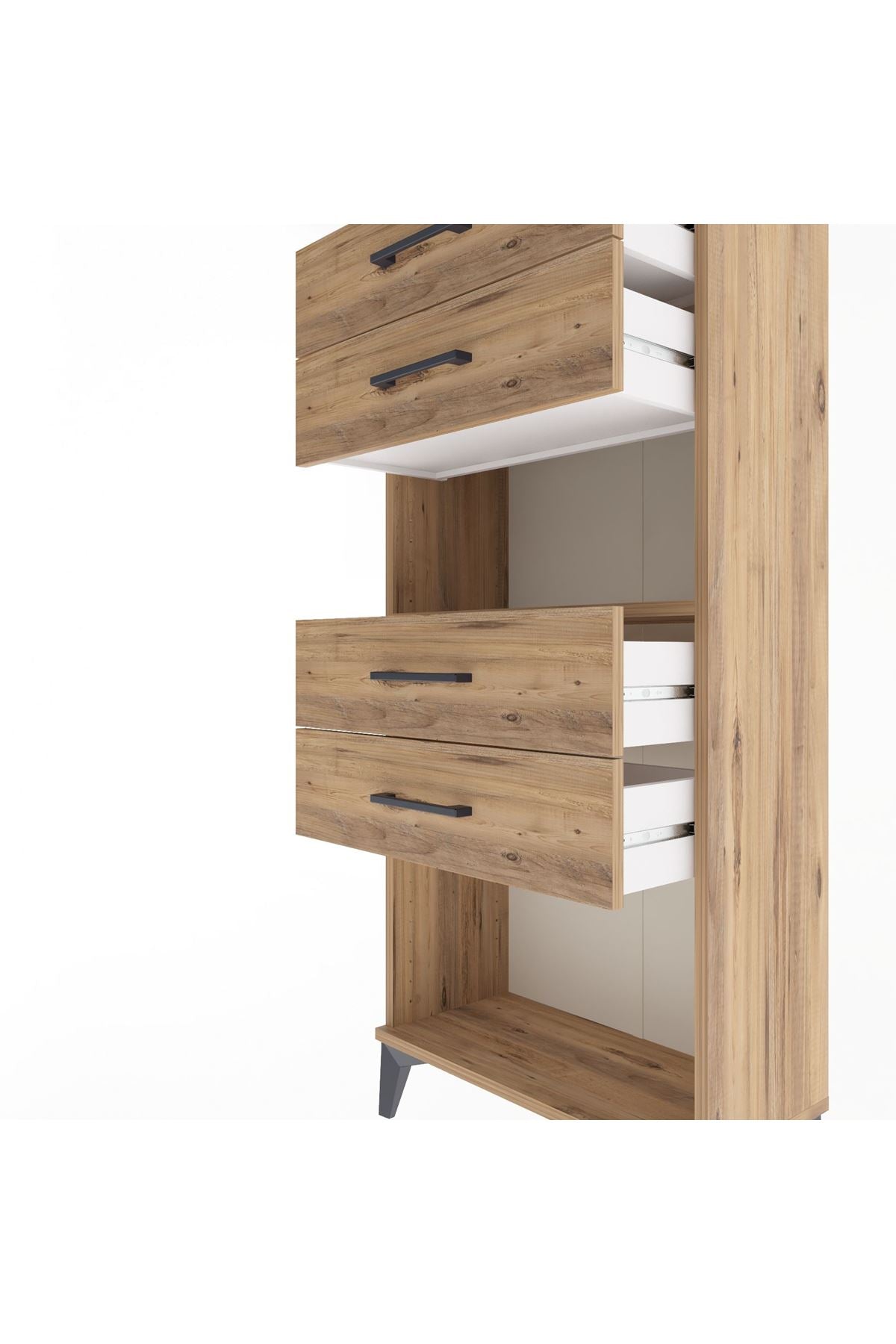 Arges Dolap Tek Raflı 4 Çekmeceli 60x30x134 - S17M057V9A
