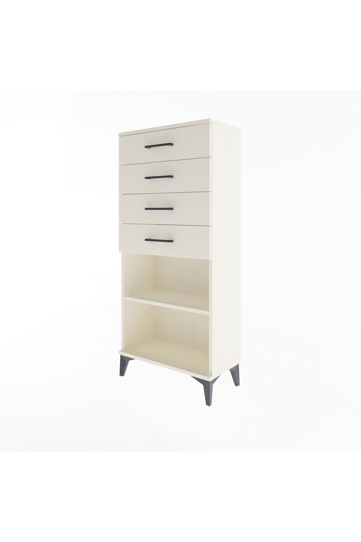 Arges Dolap Tek Raflı 4 Çekmeceli 60x30x134 - S17M058V1A