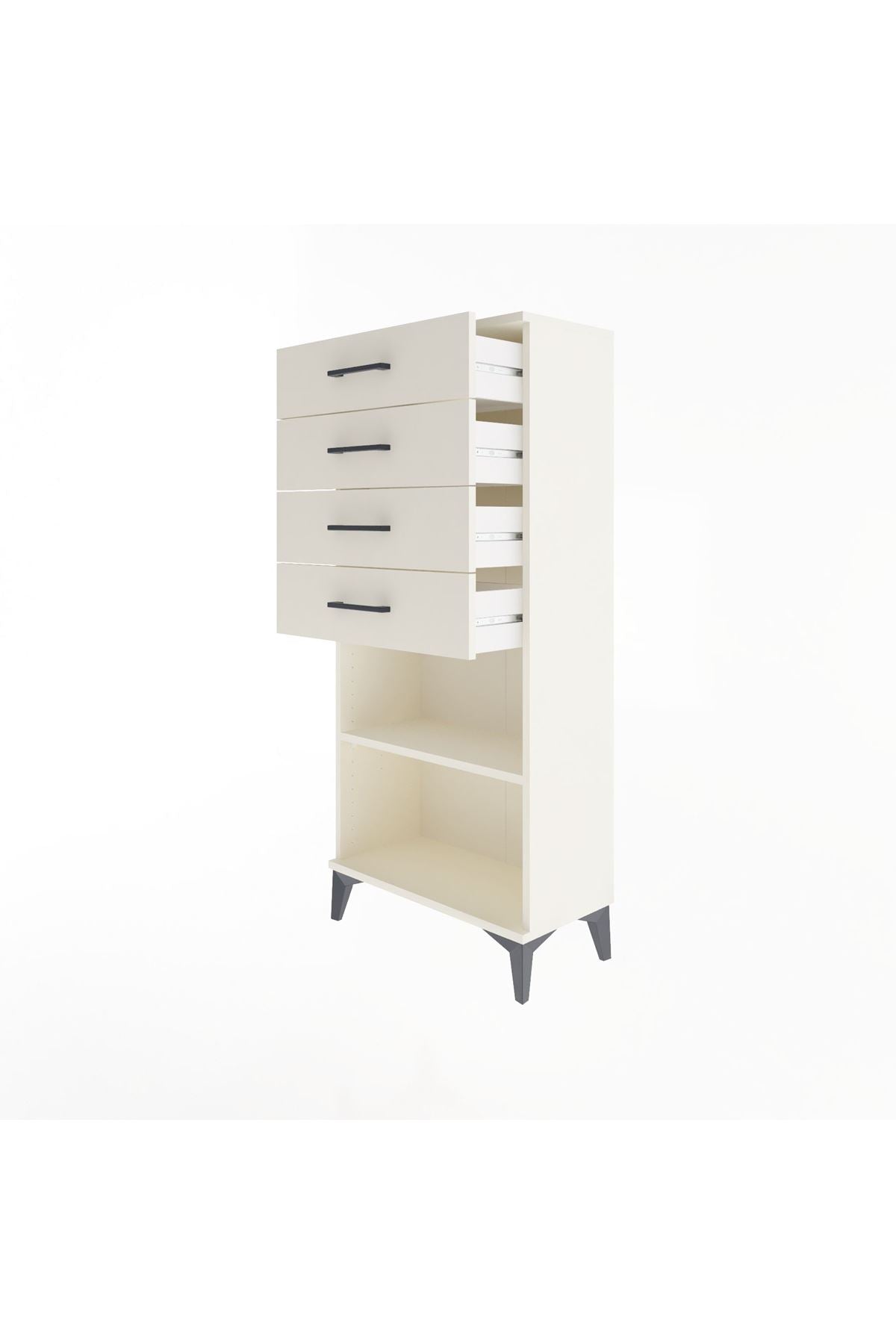 Arges Dolap Tek Raflı 4 Çekmeceli 60x30x134 - S17M058V1A