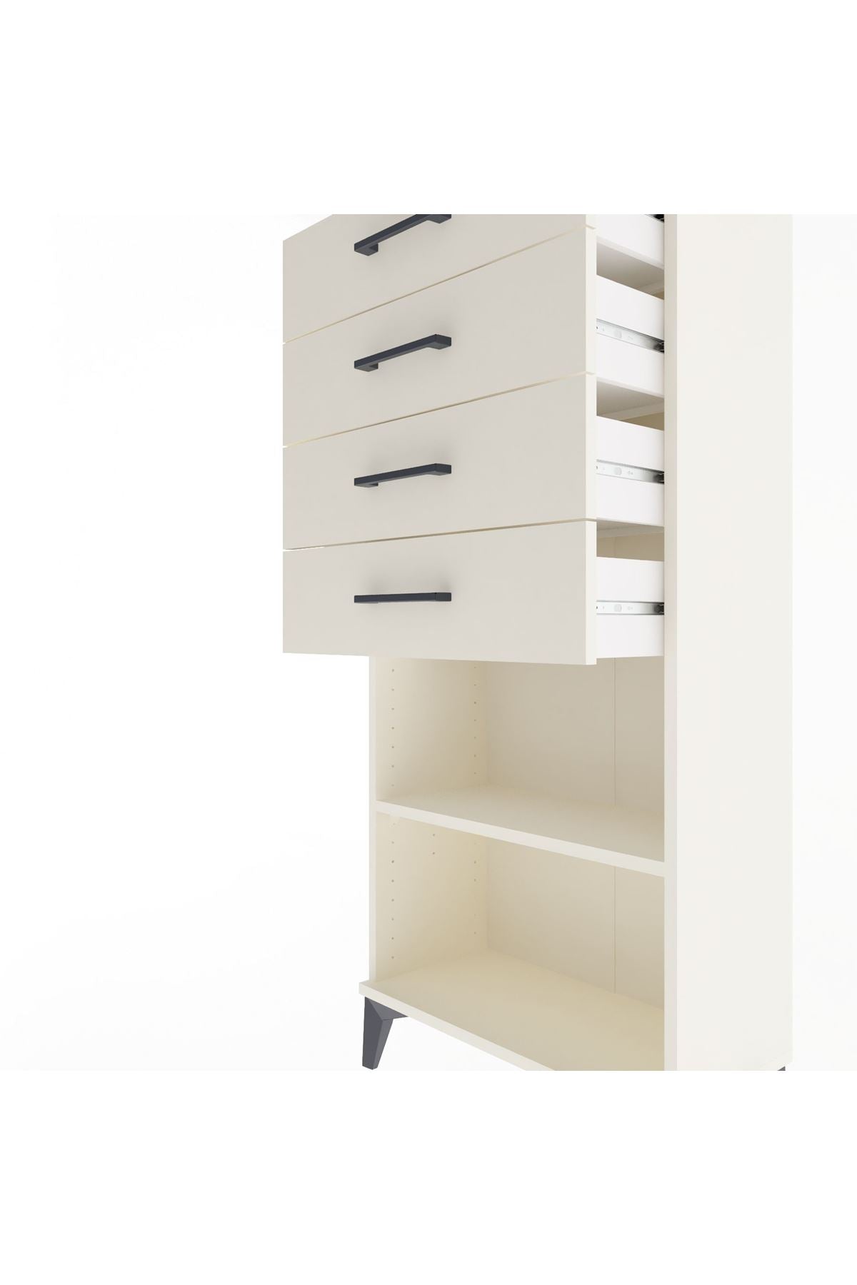 Arges Dolap Tek Raflı 4 Çekmeceli 60x30x134 - S17M058V1A