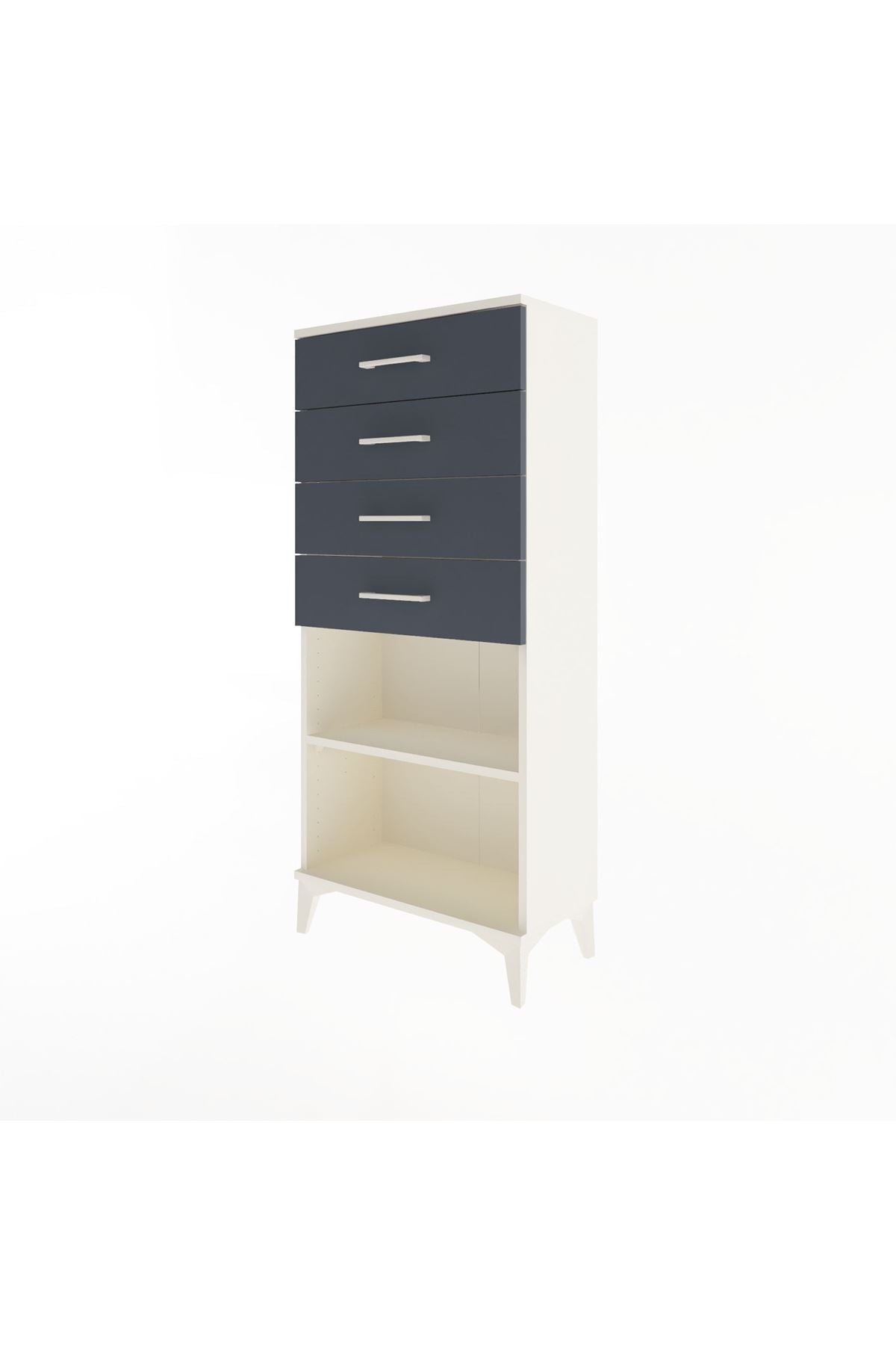 Arges Dolap Tek Raflı 4 Çekmeceli 60x30x134 - S17M058V2A