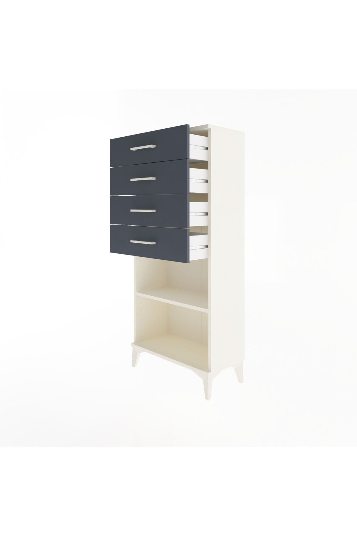 Arges Dolap Tek Raflı 4 Çekmeceli 60x30x134 - S17M058V2A