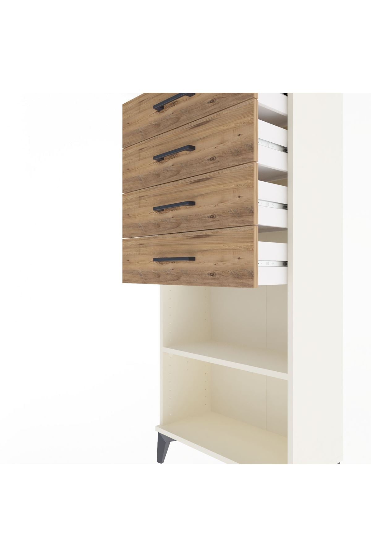 Arges Dolap Tek Raflı 4 Çekmeceli 60x30x134 - S17M058V3A