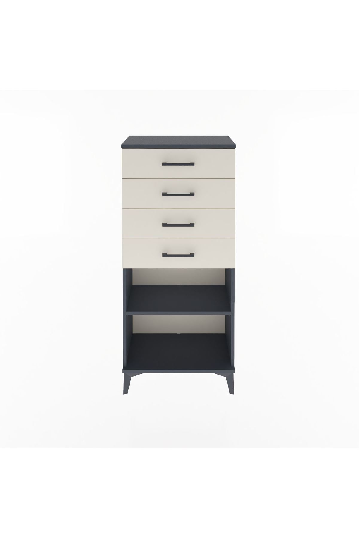 Arges Dolap Tek Raflı 4 Çekmeceli 60x30x134 - S17M058V4A