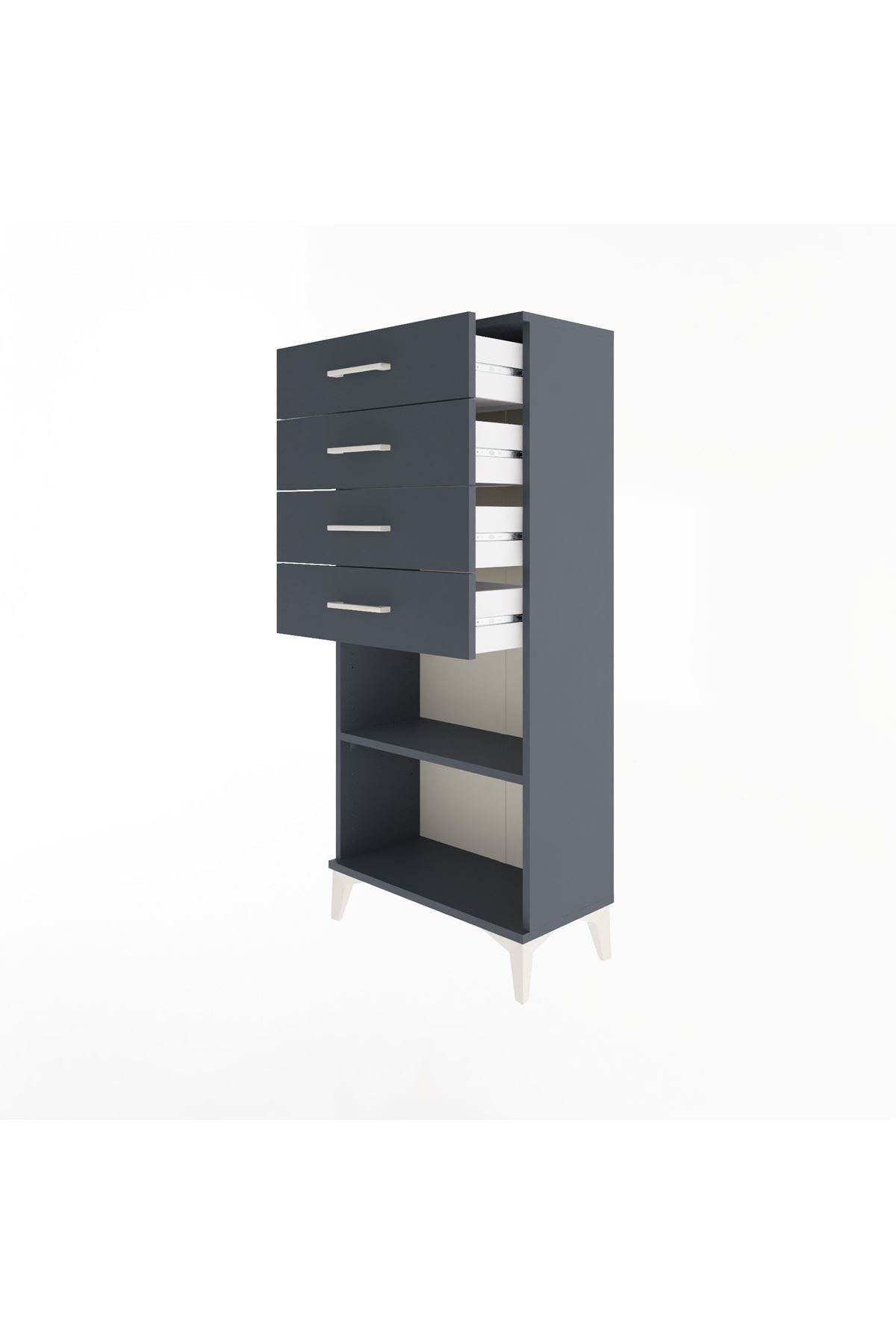 Arges Dolap Tek Raflı 4 Çekmeceli 60x30x134 - S17M058V5A
