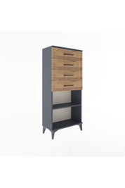Arges Dolap Tek Raflı 4 Çekmeceli 60x30x134 - S17M058V6A