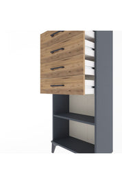 Arges Dolap Tek Raflı 4 Çekmeceli 60x30x134 - S17M058V6A