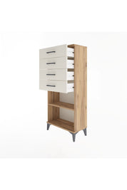 Arges Dolap Tek Raflı 4 Çekmeceli 60x30x134 - S17M058V7A