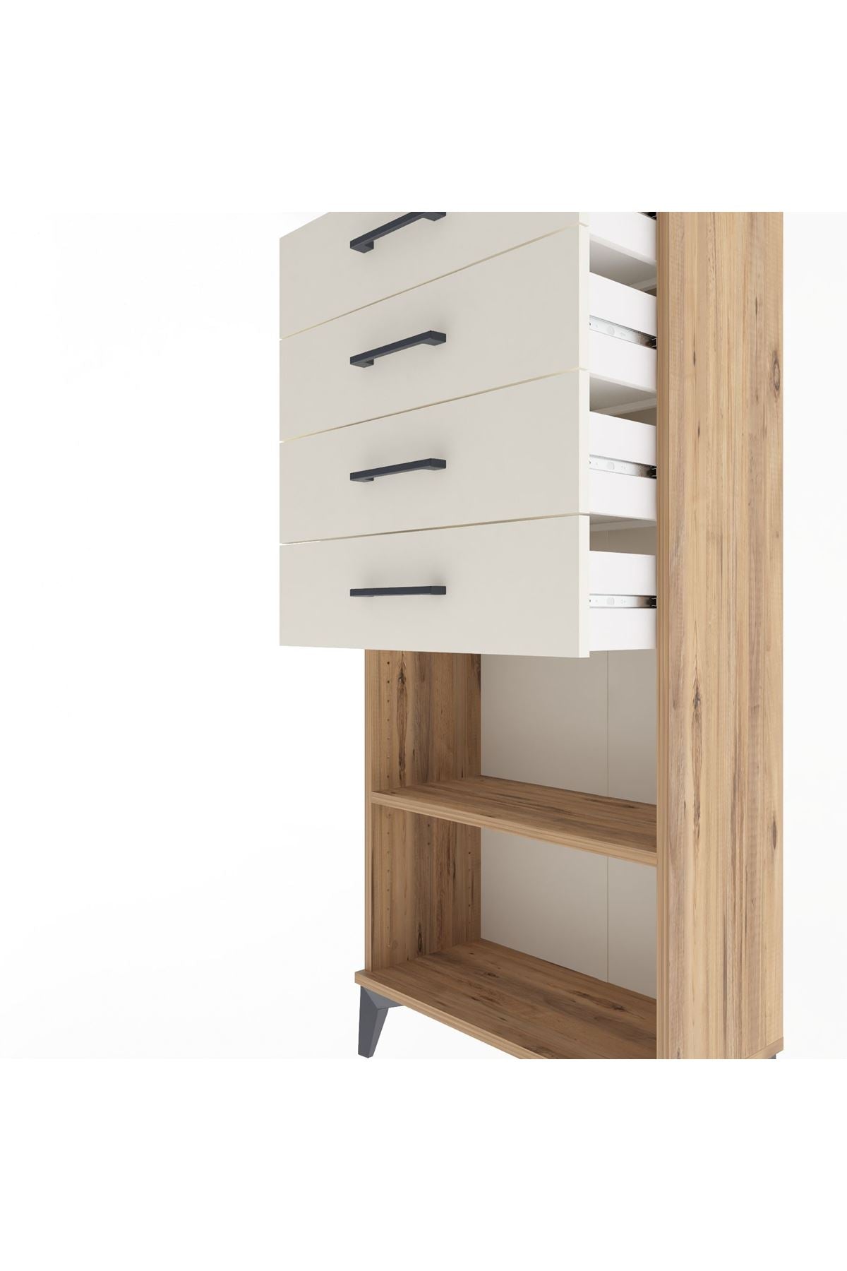 Arges Dolap Tek Raflı 4 Çekmeceli 60x30x134 - S17M058V7A