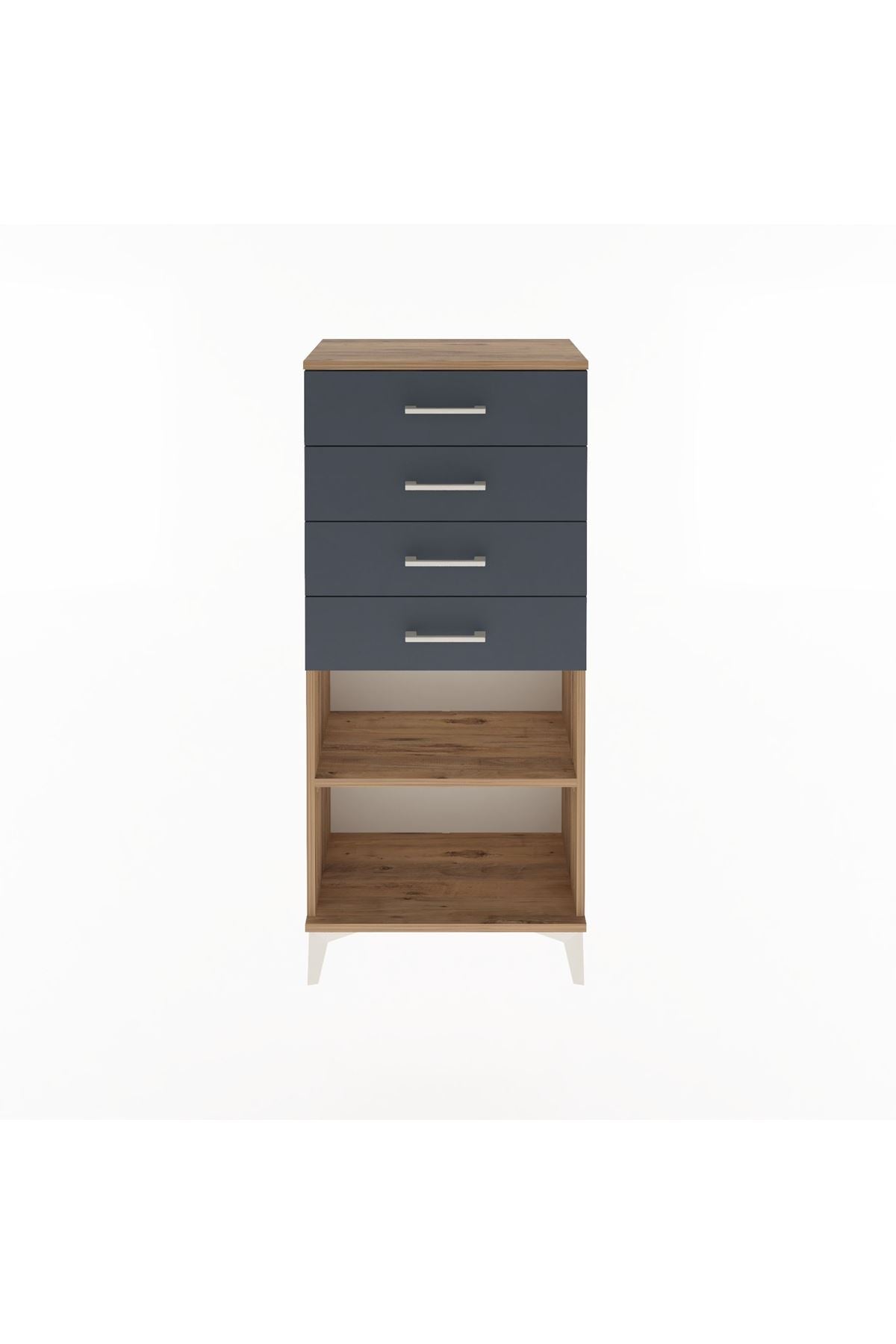 Arges Dolap Tek Raflı 4 Çekmeceli 60x30x134 - S17M058V8A