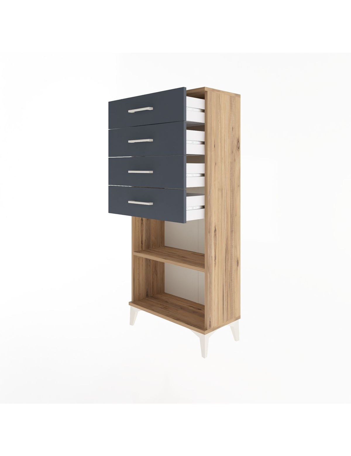 Arges Dolap Tek Raflı 4 Çekmeceli 60x30x134 - S17M058V8A