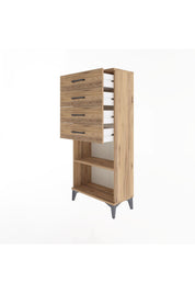Arges Dolap Tek Raflı 4 Çekmeceli 60x30x134 - S17M058V9A