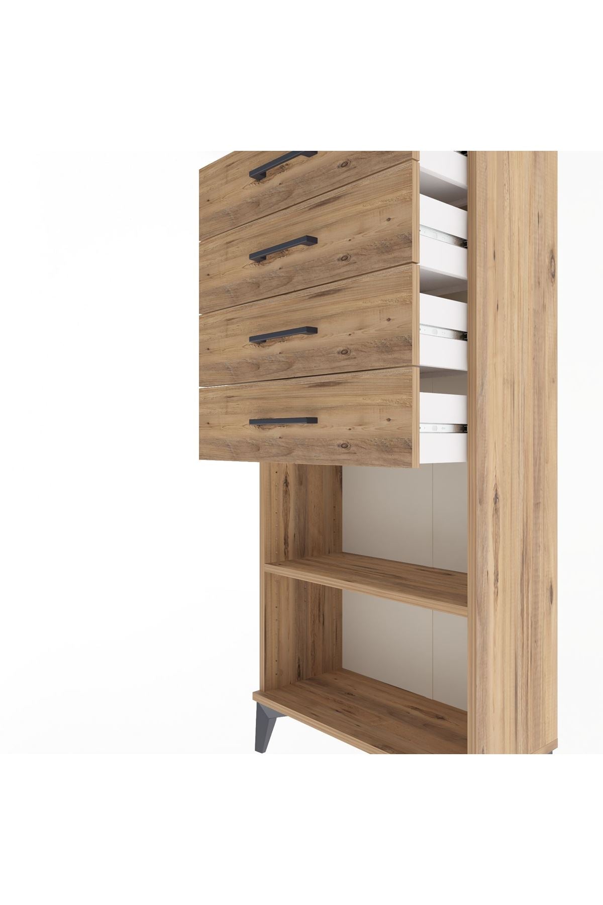 Arges Dolap Tek Raflı 4 Çekmeceli 60x30x134 - S17M058V9A