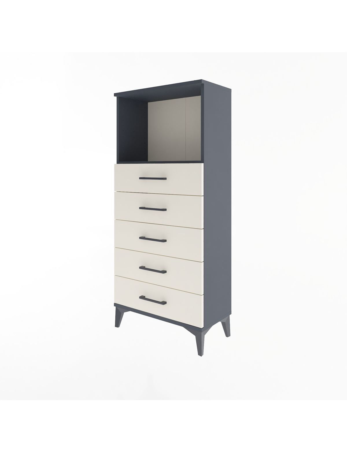 Arges Dolap Tek Raflı 5 Çekmeceli 60x30x134 - S17M059V4A