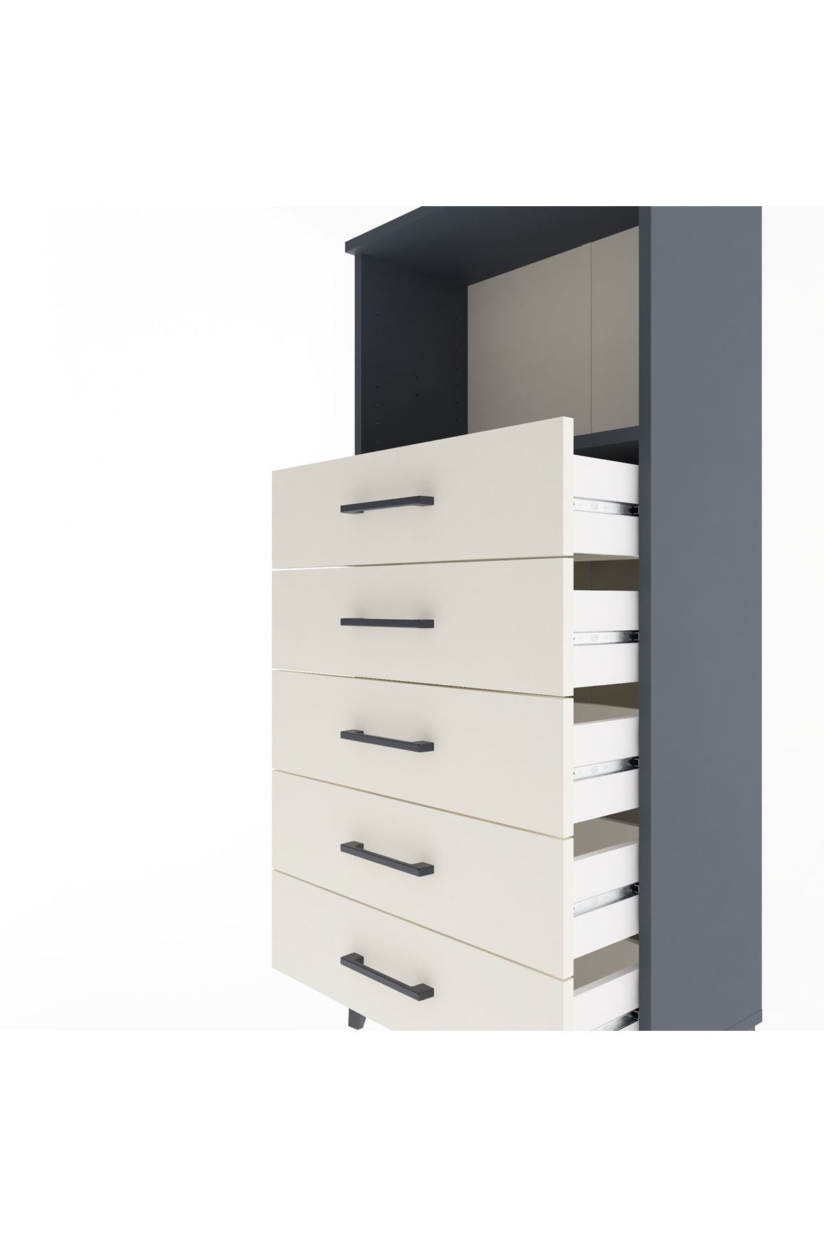 Arges Dolap Tek Raflı 5 Çekmeceli 60x30x134 - S17M059V4A