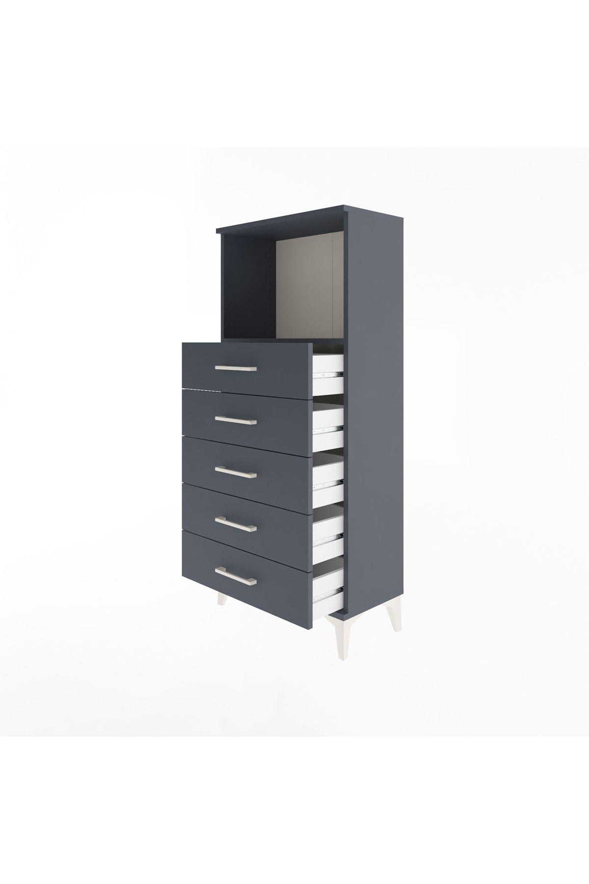 Arges Dolap Tek Raflı 5 Çekmeceli 60x30x134 - S17M059V5A