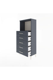 Arges Dolap Tek Raflı 5 Çekmeceli 60x30x134 - S17M059V5A